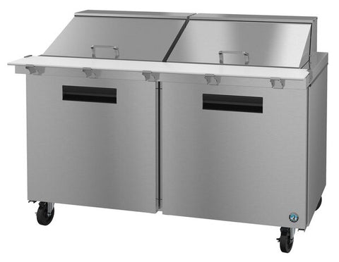 Hoshizaki 60” 2 Door Mega Top Stainless Steel Refrigerated Sandwich Prep Table From The Right