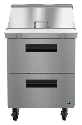 Hoshizaki 27” 2 Drawer Mega Top Stainless Steel Refrigerated Sandwich Prep Table Front Viewed Sandwich Prep Table Front View