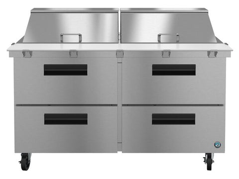 Hoshizaki 60” 4 Drawer Mega Top Stainless Steel Refrigerated Sandwich Prep Table Front View