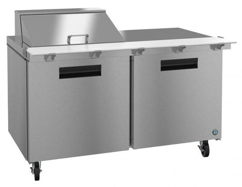 Hoshizaki 60” 2 Door Mega Top Stainless Steel Refrigerated Sandwich Prep Table From The Left