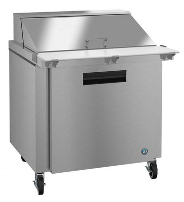 Hoshizaki 32” 1 Drawer Mega Top Stainless Steel Refrigerated Sandwich Prep Table View From The Left