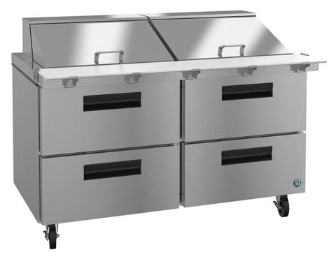 Hoshizaki 60” 4 Drawer Mega Top Stainless Steel Refrigerated Sandwich Prep Table From The Left