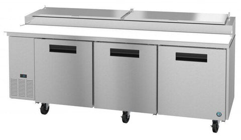 Hoshizaki 93" Refrigerator Three Section Pizza Prep Table, 3 Stainless Door From The Right