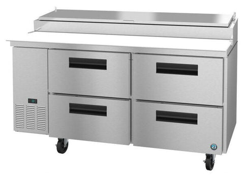 Hoshizaki 67" Refrigerator Two Section Pizza Prep Table, 4 Stainless Drawer From The Right