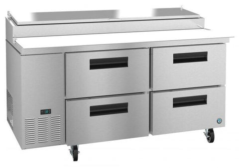 Hoshizaki 67" Refrigerator Two Section Pizza Prep Table, 4 Stainless Drawer From The Left