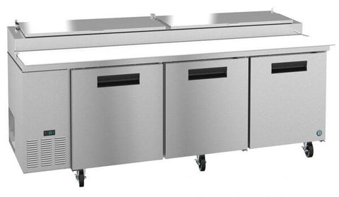 Hoshizaki 93" Refrigerator Three Section Pizza Prep Table, 3 Stainless Door From The Left