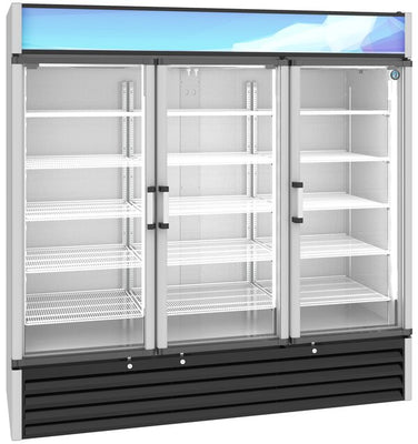 Hoshizaki Single Section Glass Door Refrigerated Merchandiser View From The Left