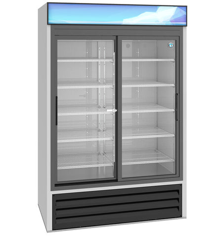 Hoshizaki Two Section Glass Door Refrigerated Merchandiser View From The Left
