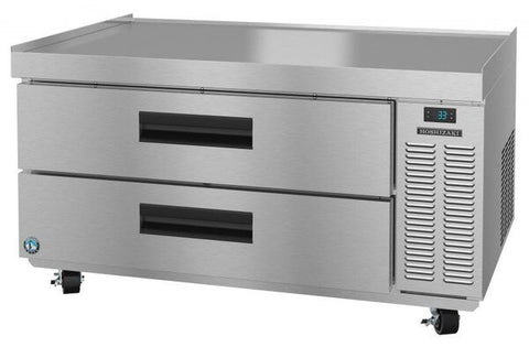 Hoshizaki Single Section Refrigerator Chef Base Prep Table, 2 Stainless Drawer View From The Right