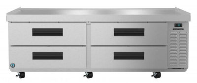 Hoshizaki Two Section Refrigerator Chef Base Prep Table, 2 Stainless Drawer Front View 