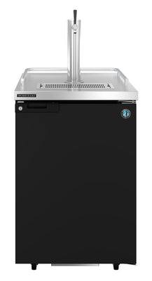 Hoshizaki Single Section Refrigerator Black Vinyl Single Tap Kegerator, Front View