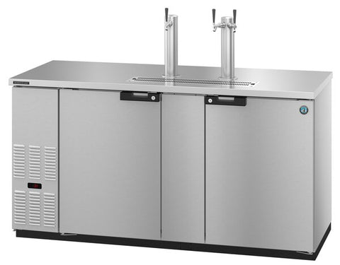 Hoshizaki Two Section Refrigerator Steinless Steel Single/Double Tap Kegerator, View on the Right