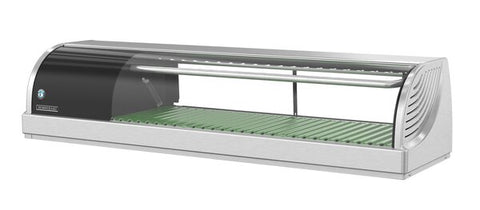 Hoshizaki Curved Glass Refrigerated Sushi Display Case, Left Side Condenser View On The Right