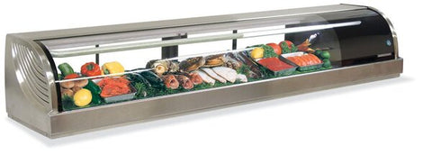 Hoshizaki Curved Glass Refrigerated Sushi Display Case, Left Side Condenser View On The Left