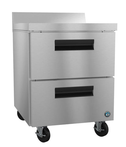 Hoshizaki 27" Two Drawer Worktop Freezer, Stainless Drawers With Lock, View on the Left