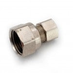 3/8" x 3/8" Lead Free Brass Compression Chrome Plated Female Adapter