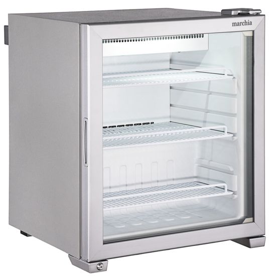 Marchia CR2 24 Stainless Steel Compact Glass Door Refrigerator Side View