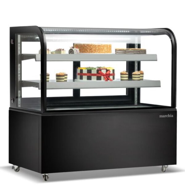 Marchia MB48-B 48" Curved Glass Refrigerated Bakery Display Case, Black Side View