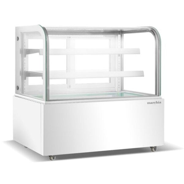 Marchia MB60-W 60" White Curved Glass Refrigerated Bakery Display Case Side View