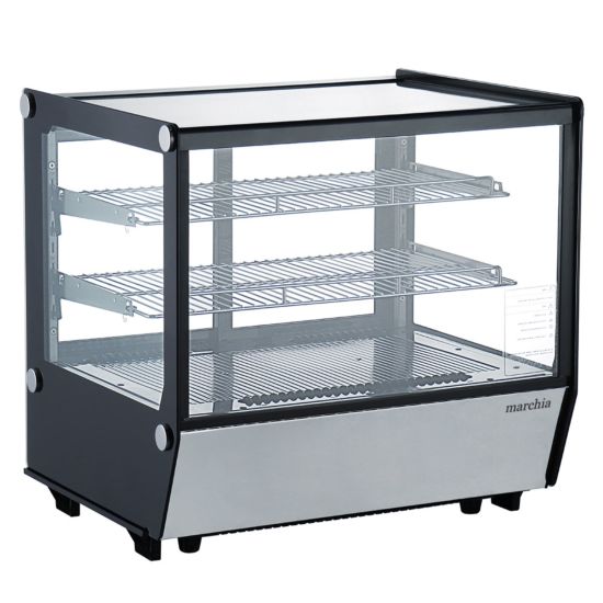 Marchia MDC120-ST 28” Countertop Refrigerated Straight Glass Bakery Display Case with LED Lighting Side View