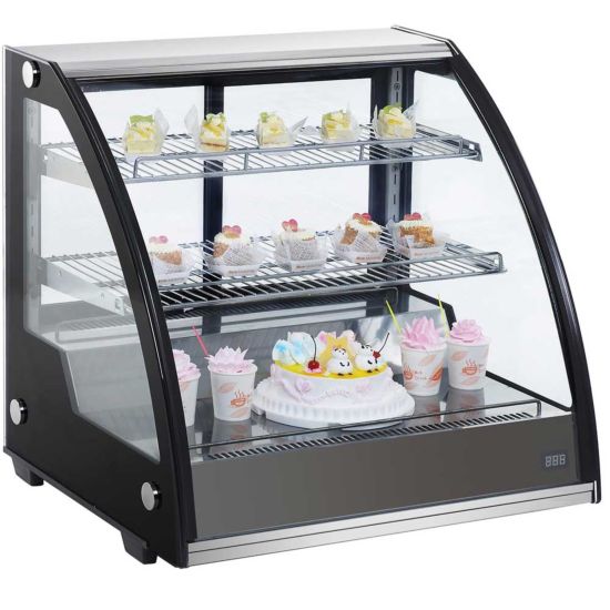 Marchia MDC130 32" Countertop Refrigerated Curved Glass Bakery Display Case with LED Lighting Side View
