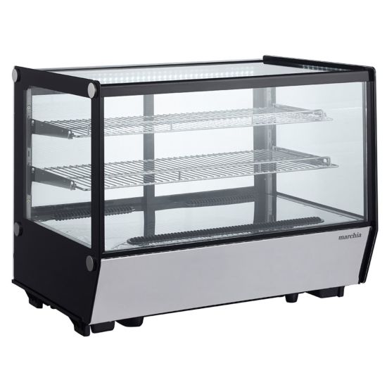 Marchia MDC160-ST 36" Countertop Refrigerated Straight Glass Bakery Display Case with LED Lighting Side View