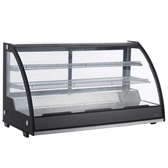 Marchia MDC201 48" Countertop Refrigerated Curved Glass Bakery Display Case with LED Lighting Side View
