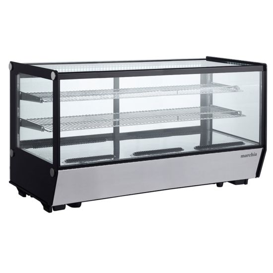 Marchia MDC260-ST 48” Countertop Refrigerated Straight Glass Bakery Display Case with LED Lighting Side View