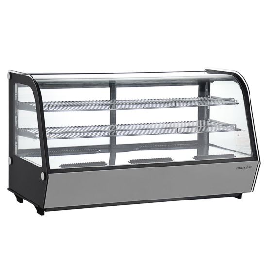 Marchia MDC261 48” Countertop Refrigerated Curved Glass Bakery Display Case with LED Lighting Side View