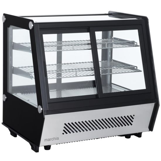 Marchia MDCC125 28" Pass-through Countertop Refrigerated Bakery Display Case with LED Lighting Side View