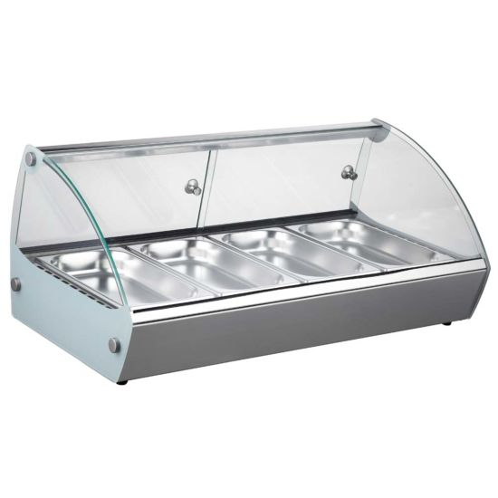 Marchia MSB4 30" Countertop Hot Food Display Warmer - 4 Pans Side View