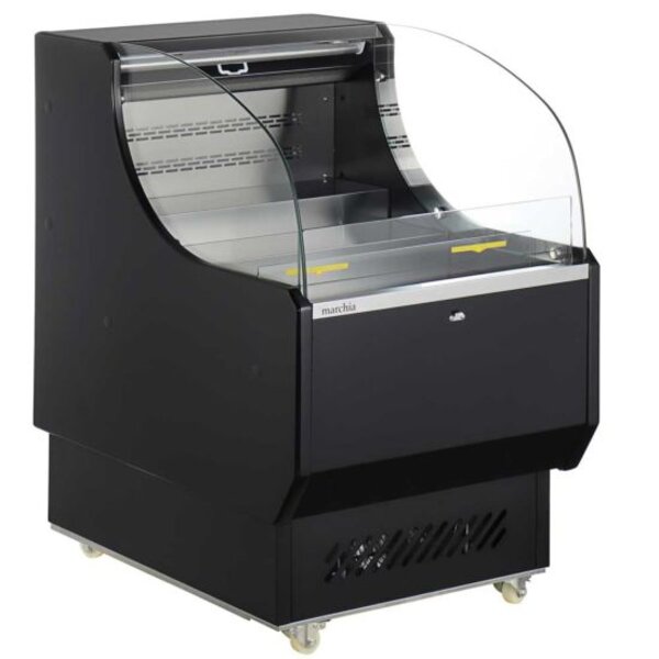 Marchia USTAR25 26" Black Low Profile Open Air Cooler Grab and Go Side View