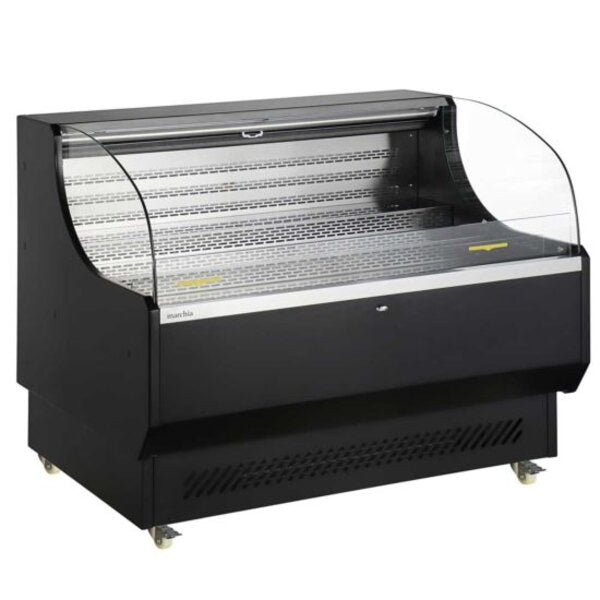 Marchia USTAR50 52" Black Low Profile Open Air Cooler Grab and Go Side View