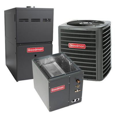 Goodman 5 Ton Cooling 14 SEER; 80k BTU Heating; 80% AFUE Gas Electric Air Conditioner System << Shipping in 48 States >>