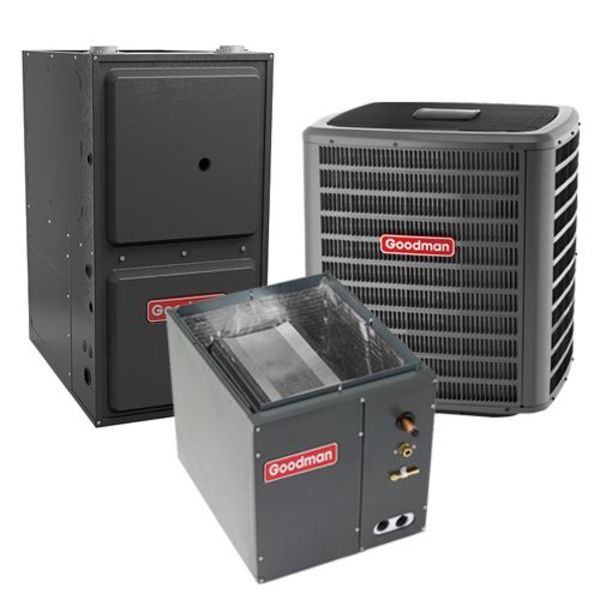 Goodman 3 Ton Cooling 17 SEER; 120k BTU Heating; 96% AFUE Gas Electric Air Conditioner System