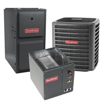 Goodman 3 Ton Cooling 17 SEER; 100k BTU Heating; 96% AFUE Gas Electric Air Conditioner System