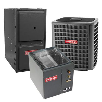 Goodman 5 Ton Cooling 16 SEER; 120k BTU Heating; 96% AFUE Gas Electric Air Conditioner System << Shipping in 48 States >>