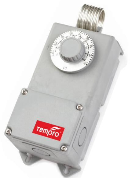 Tempro Industrial Line Voltage Thermostat, Polymeric Housing