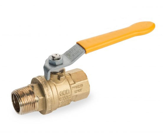 Full Port 2-way ball valve with yellow steel handle