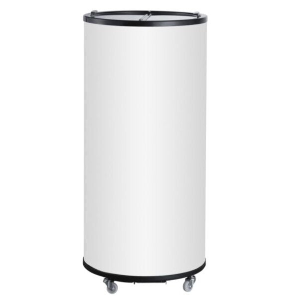 Unity U-BF2 White Cold Drink Barrel Merchandiser Refrigerator - 2 Cu.ft Side View