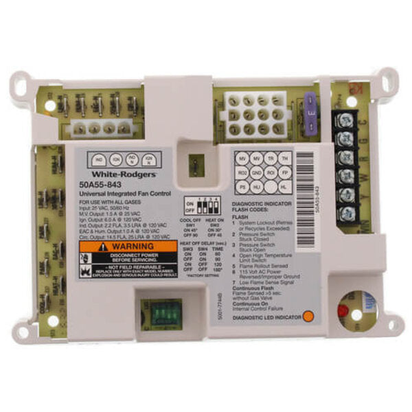 White-Rodgers 50A55-843 Universal Silicon Carbide Integrated Furnace Control Side View