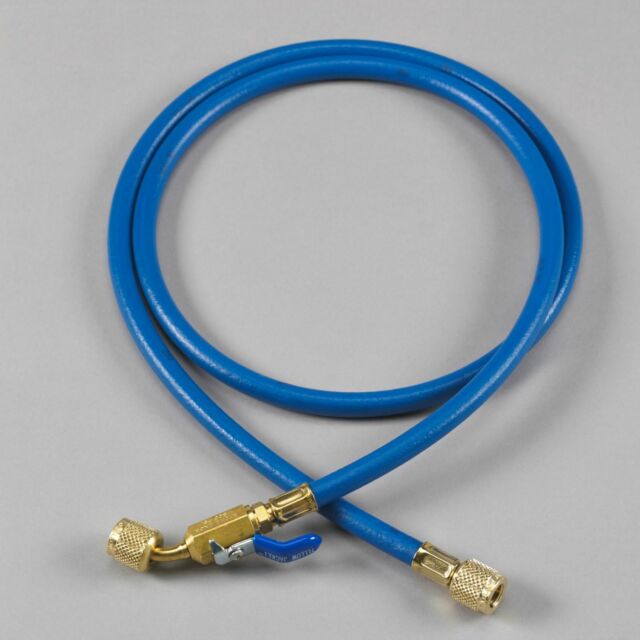 Yellow Jacket Plus II Charging Hose with Ball Valve Side View