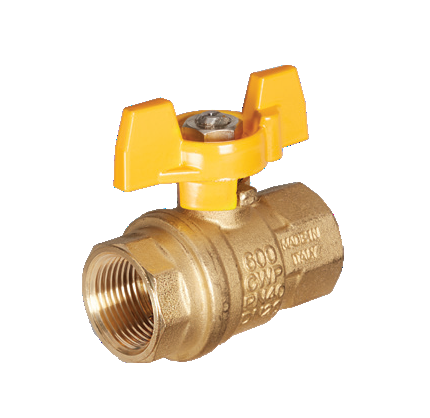  Ball stainless steel valve with yellow aluminum T-handle