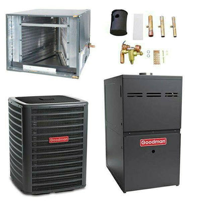 Goodman 3 Ton Cooling 18 SEER; 80k BTU Heating; 80% AFUE Gas Electric Air Conditioner System