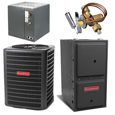 Goodman 1.5 Ton Cooling 16 SEER; 40k BTU Heating; 96% AFUE Gas Electric Air Conditioner System