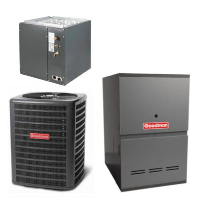 Goodman 4 Ton Cooling 14.5 SEER; 80k BTU Heating; 80% AFUE Gas Electric Air Conditioner System << Shipping in 48 States >>