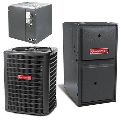 Goodman 5 Ton Cooling 14 SEER; 100k BTU Heating; 97% AFUE Gas Electric Air Conditioner System << Shipping in 48 States >>