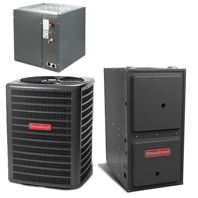 Goodman 2 Ton Cooling 14.5 SEER; 40k BTU Heating; 96% AFUE Gas Electric Air Conditioner System