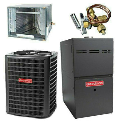 Goodman 4 Ton Cooling 16 SEER; 80k BTU Heating; 80% AFUE Gas Electric Air Conditioner System << Shipping in 48 States >>