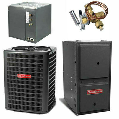 Goodman 2 Ton Cooling 16 SEER; 80k BTU Heating; 96% AFUE Gas Electric Air Conditioner System